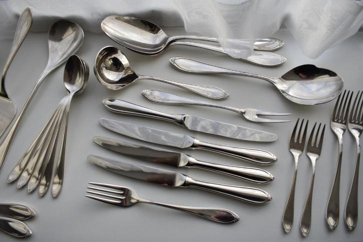 Christofle Versailles lepel vork messen groot klein vismes, Antiek en Kunst, Antiek | Bestek, Ophalen of Verzenden