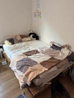 Palletbed met Topper - 146x214 cm, Huis en Inrichting, Slaapkamer | Bedden, Ophalen, Gebruikt, Bruin, Tweepersoons
