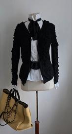 Pauw Anne Fontaine vestje met ruches, Maat 38/40 (M), Verzenden, Zwart, Zo goed als nieuw