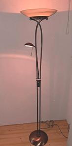 Albast vloerlamp met leeslamp, Huis en Inrichting, Lampen | Vloerlampen, Ophalen, Gebruikt, Glas, Modern
