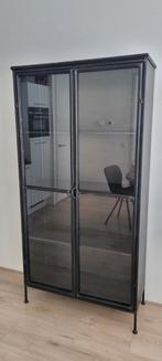 Stalen vitrinekast, Huis en Inrichting, Kasten | Vitrinekasten, Ophalen, Gebruikt, 50 tot 100 cm, 150 tot 200 cm