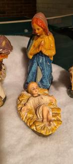 5 antieke kerstbeelden, kerststal, Antiek en Kunst, Ophalen of Verzenden