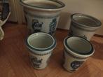 Blauw witte potten met opdruk, Ophalen of Verzenden