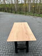 Rechthoekige eettafel 220x100x3 verjongd eiken rustiek, Ophalen, Eikenhout, 50 tot 100 cm, Rechthoekig