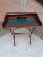 Antiek bureau met groen blad, Huis en Inrichting, Bureaus, Ophalen, Gebruikt, Bureau