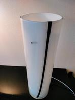 Italië Glas Lamp Tafellamp Wit Opalino Vetro Zwart 1990, Huis en Inrichting, Lampen | Tafellampen, Ophalen of Verzenden