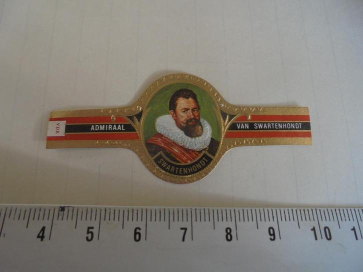 Oude sigarenband portret admiraal van Swartenhondt, Verzamelen, Rookartikelen, Aanstekers en Luciferdoosjes, Zo goed als nieuw