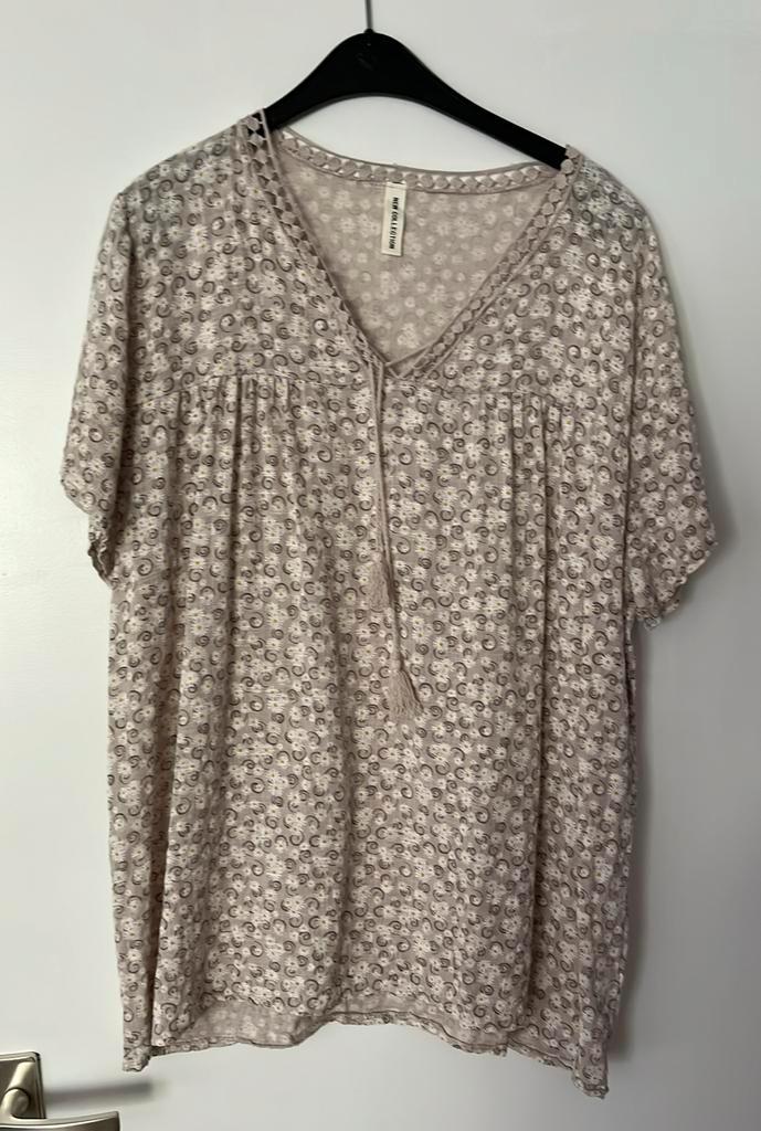 Bloemetjes bloesje Made in Italy, Kleding | Dames, Tops, Gedragen, Maat 46/48 (XL) of groter, Wit, Korte mouw, Ophalen of Verzenden
