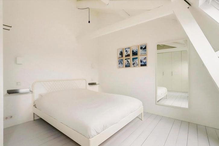 NESTTUN Ikea bedframe Queen size, Huis en Inrichting, Slaapkamer | Bedden, Zo goed als nieuw, Tweepersoons, 140 cm, Metaal, Wit