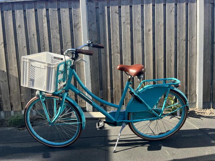 Popal damesfiets turquoise met krat – transportfiets, Fietsen en Brommers, Fietsen | Dames | Damesfietsen, Nieuw, Overige merken