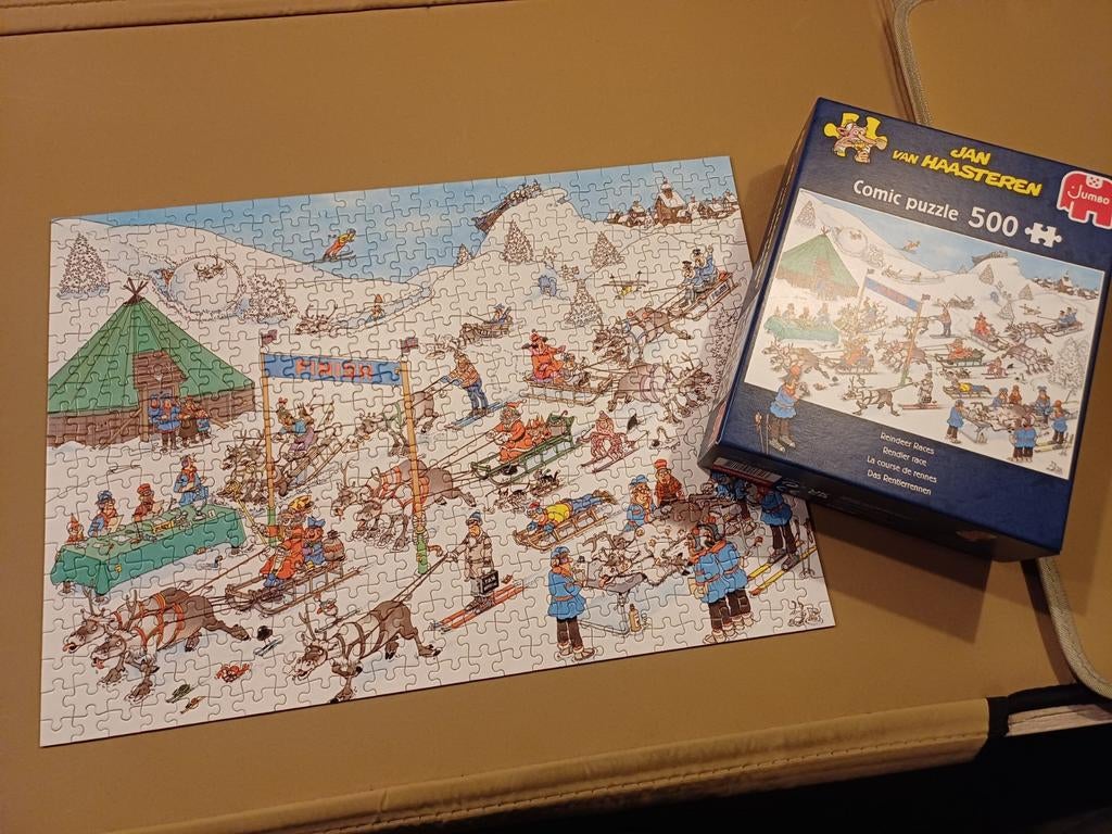 Jan van Haasteren Rendier Race 500 stukjes - Compleet, Ophalen of Verzenden, 500 t/m 1500 stukjes, Zo goed als nieuw, Legpuzzel