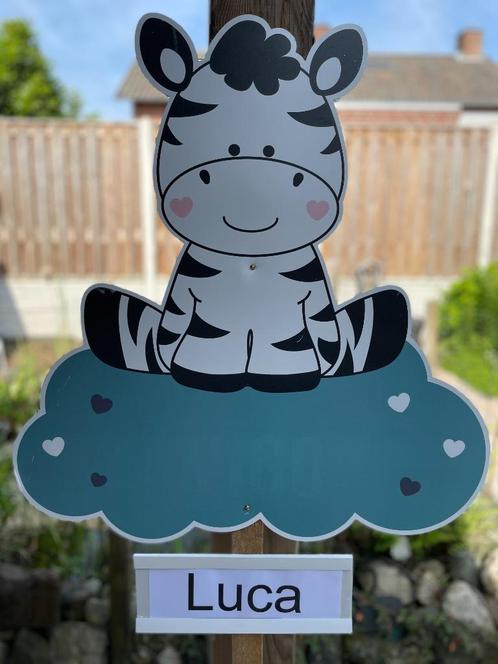 Geboortebord Zebra Dibond huren huur geboorteborden jongen, Kinderen en Baby's, Kraamcadeaus en Geboorteborden, Zo goed als nieuw