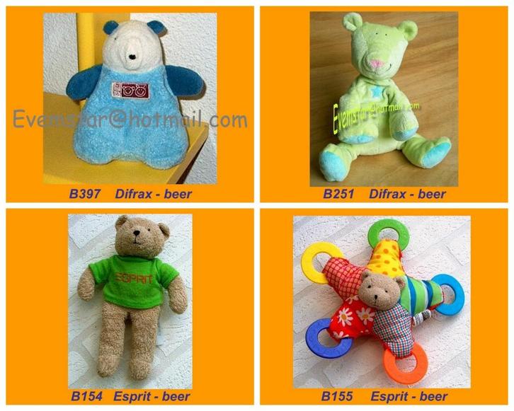 Beer Beertje - Difrax Esprit, Kinderen en Baby's, Speelgoed | Knuffels en Pluche, Zo goed als nieuw, Beer, Ophalen