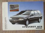 Instructieboek/ Handleiding Peugeot 405 Break Particularités, Auto diversen, Handleidingen en Instructieboekjes, Ophalen of Verzenden