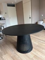 Zwarte ronde eettafel, Huis en Inrichting, Tafels | Eettafels, Ophalen, Gebruikt, 100 tot 150 cm, Rond