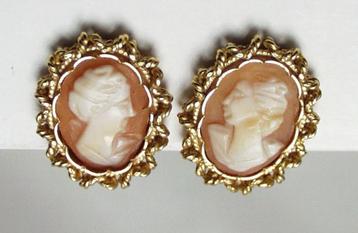 Oorclipsen goud vintage cameo camee. beschikbaar voor biedingen