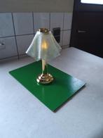 Vintage theelicht houder van messing en handgevormd ijsglas, Ophalen of Verzenden, Overige materialen, Minder dan 25 cm