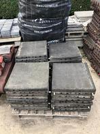 Partij Rubbertegels - 40 gebruikte tegels €4,-, Tuin en Terras, Tegels en Klinkers, Ophalen, Gebruikt, Rubber, Minder dan 5 m²