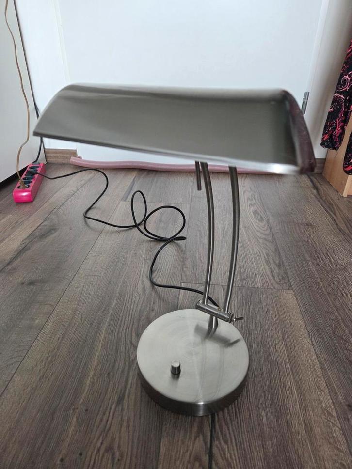 Vintage Chrome Bureau Lamp - Verstelbaar, Huis en Inrichting, Lampen | Tafellampen, Ophalen of Verzenden