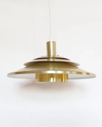 Vintage Deens design messing hanglamp schalenlamp goud beschikbaar voor biedingen