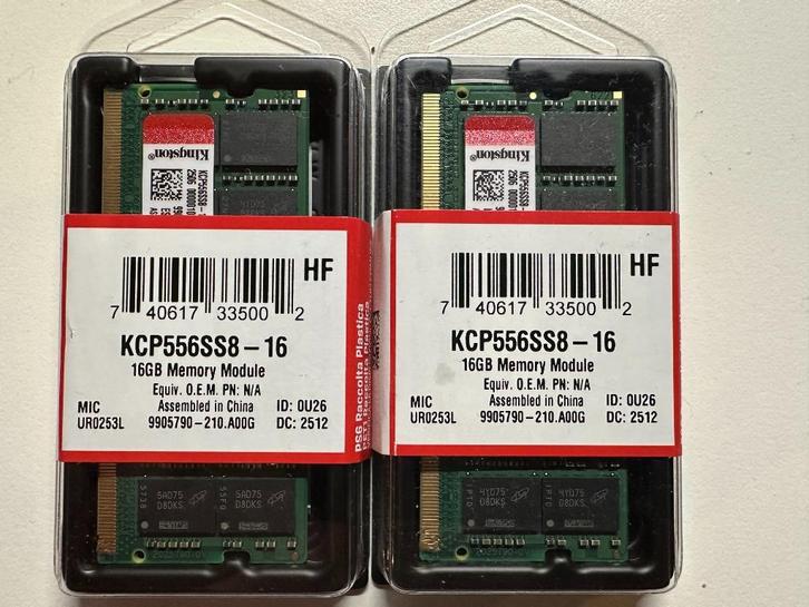 [NIEUW] Kingston 32GB (2x16GB) SODIMM DDR5 5600Mhz, Computers en Software, RAM geheugen, Nieuw, Laptop, 32 GB, DDR4, Ophalen of Verzenden