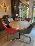 Eetkamerstoelen 4, Huis en Inrichting, Stoelen, Ophalen, Overige kleuren, Leer, Zo goed als nieuw