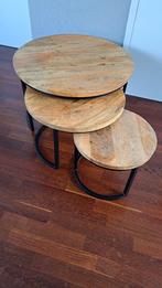 Salontafel set 3 delig, Ophalen, 50 tot 100 cm, Rond, 50 tot 100 cm