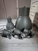 Lampenset Hektar Ikea donkergrijs, Huis en Inrichting, Lampen | Hanglampen, Ophalen, Zo goed als nieuw, Minder dan 50 cm