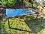 Aluminium glas tuintafel 220 x 100 cm, Tuin en Terras, Ophalen, Gebruikt, Rechthoekig, Aluminium