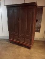 Antieke oude kast met boven en onder deuren 190x125cm €185, Antiek en Kunst, Antiek | Meubels | Kasten, Ophalen