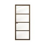 Afgelakt brons binnendeur industrieel deur met glas, Niet ingevuld, 80 tot 100 cm, Binnendeur, Niet ingevuld