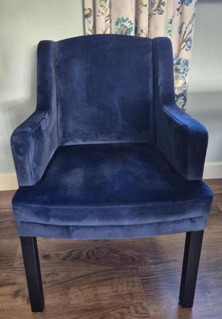 Eetkamer stoel met Olav, Huis en Inrichting, Stoelen, Zo goed als nieuw, Eén, Stof, Blauw, Ophalen