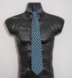 Hand made Stropdas met dessin van 100% zijde van M. C.Escher, Verzenden, Zo goed als nieuw, Blauw, Met patroon