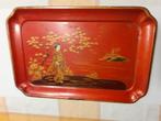 Japans metalen dienblad met lakwerk, Ophalen of Verzenden, Gebruikt, Rechthoekig, Metaal