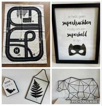 Wanddecoratie + speelkleed Zwart/Wit kinderkamer beschikbaar voor biedingen