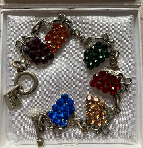Prachtige Otazu armband met druiventrosjes van Swarovski, Sieraden, Tassen en Uiterlijk, Armbanden, Zo goed als nieuw, Met kristal