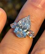 Witgouden ring met VS2 diamant van maar liefst 6,07 caraat!!, Wit, Nieuw, Ophalen of Verzenden, 17 tot 18