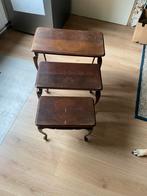 3 Antieke Bijzettafeltjes, Ophalen, Gebruikt, Minder dan 50 cm, Tafelblad