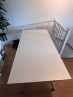 Wit bureau (80 x 160 cm) - grijs onderstel, Huis en Inrichting, Bureaus, Ophalen of Verzenden, In hoogte verstelbaar, Gebruikt