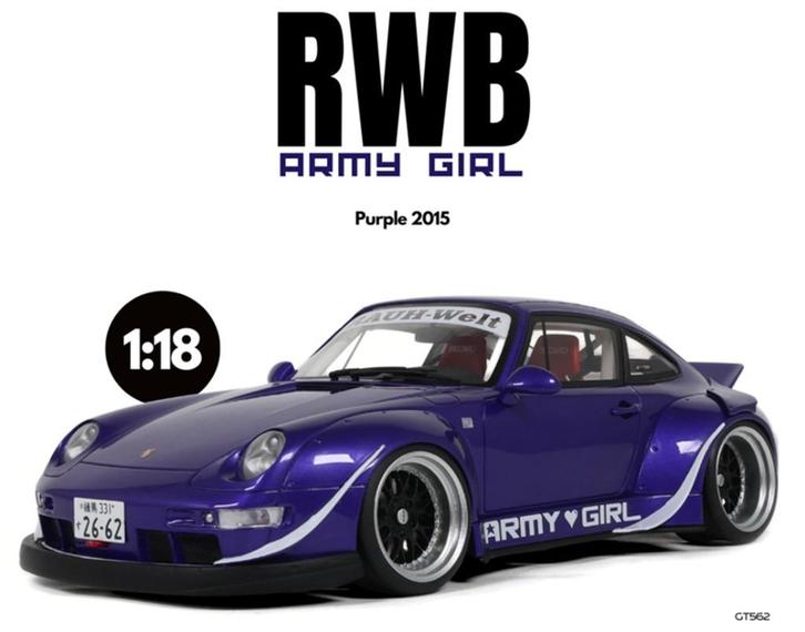 RWB Porsche 993 Army Girl GT Spirit 1/18, Hobby en Vrije tijd, Modelauto's | 1:18, Nieuw, Auto, Overige merken, Ophalen of Verzenden