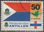1492. Ned. Antillen 1091 gest. Vlag St. Maarten, Ophalen of Verzenden, Gestempeld
