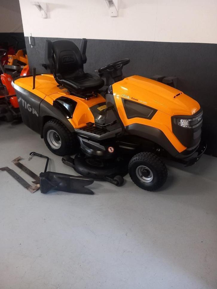 Stiga 22pk 2 Cyl B&S 122cm dek! hydro / incl mulch / 92 uur!, Tuin en Terras, Grasmaaiers, Zo goed als nieuw, 50 cm of meer, Elektrische starter