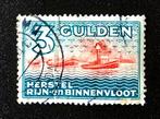 Zegel Herstel Rijn- en Binnenvloot 3 Gulden 1941, Ophalen of Verzenden, Na 1940, Gestempeld