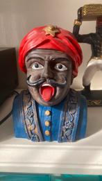Gaper van hout blauw met rode tulband, Ophalen of Verzenden