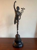 Bronzen beeld Mercurius Hermes Giambologna Gesigneerd, Antiek en Kunst, Ophalen of Verzenden