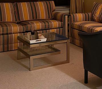 2 Bijzettafels Glas/verguld 60x60 - Noordwijk beschikbaar voor biedingen