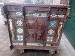 Originele Indiase bruidskast, damchiya kast. 130x120x67cm, Ophalen, Gebruikt, 100 tot 150 cm, Teakhout