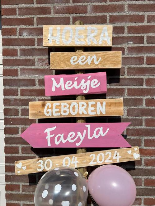 Geboorte Wegwijzer, Kinderen en Baby's, Kraamcadeaus en Geboorteborden, Nieuw, Geboortebord, Ophalen of Verzenden