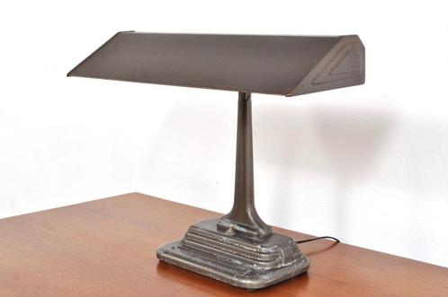 Vintage art deco bureaulamp metalen tafellamp lamp jaren 30, Huis en Inrichting, Lampen | Tafellampen, Gebruikt, Minder dan 50 cm