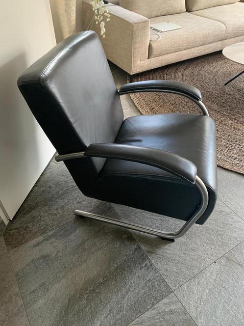 Fraaie design fauteuil (naar Leolux Scylla), Huis en Inrichting, Fauteuils, Zo goed als nieuw, Leer, 50 tot 75 cm, 75 tot 100 cm